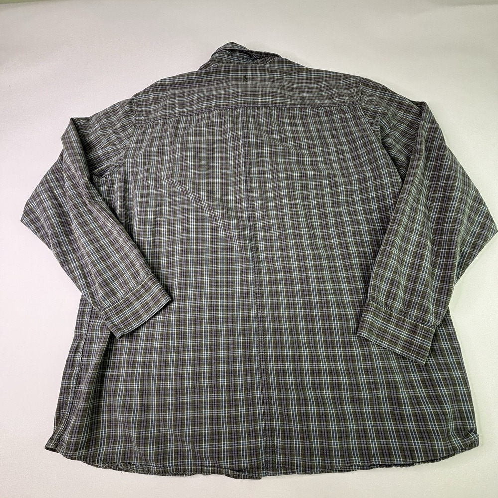 Royal Robbins Shirt Mens Large Green Long Sleeve Button Up Check Plaid Outdoors - Picture 8 of 10
